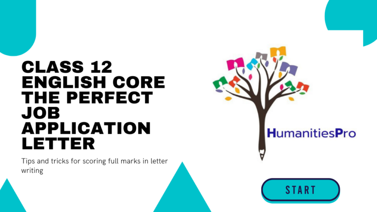 CLASS 12 ENGLISH CORE JOB APPLICATION LETTER